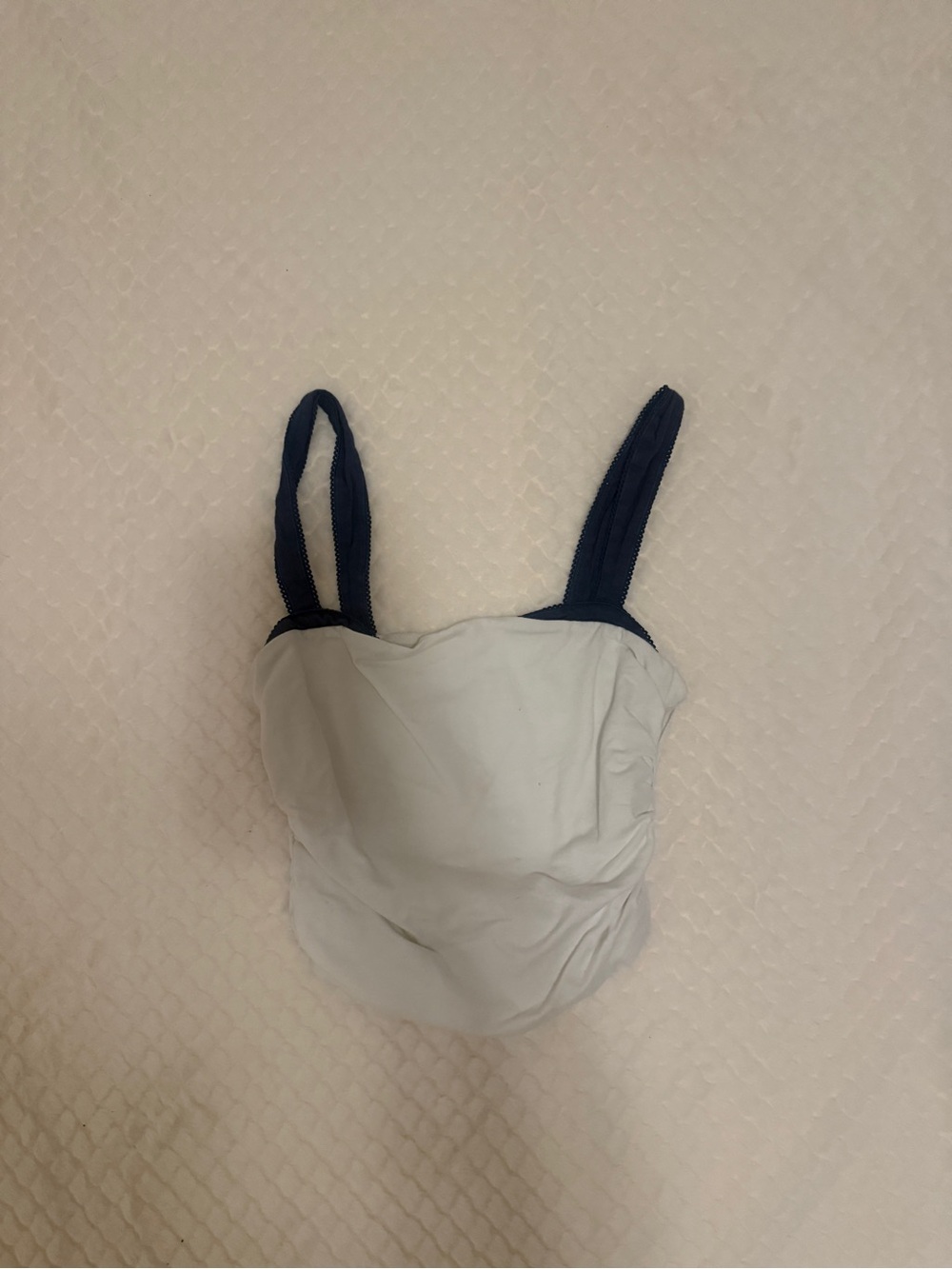 Free People White Crop Top with Navy Straps